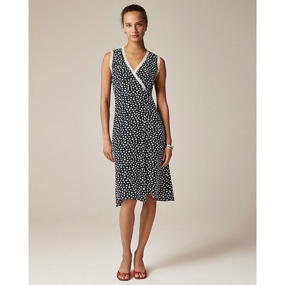 Rouje X J Crew Rencard Wrap Dress Size 8 Polka Dot Paris J.Crew NWT $178 - Picture 1 of 9